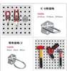 Ganchos de Metal para Tablero Perforado con Agujero Cuadrado Tablero de Pared para Colgar Herramientas Estante de Herramientas Hardware Accesorios Estante de Almacenamiento Organizador