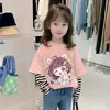 G2526 # Estilo Novo Primavera 2025 Camiseta Manga Longa para Meninas, Super Estilosa e Fashion para Bebês Meninas, Segunda Pele Falsa de Duas Peças para Crianças.