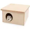 Jaula de hámster de madera de 2 compartimentos, casa para mascotas de madera contrachapada para hámster y jerbo con separador