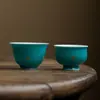 Colección de Juego de Té Kung Fu de Cerámica Verde Turquesa Miyan, Tetera Gaiwan de Alto Nivel Estilo Chino con Puntos Dorados, Taza de Té, Juego de Tazas para Maestro