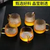 Caneca de Chá de Vidro Borossilicato Alto com Alça Caneca com Infusor de Chá Padrão Martelado Criativo Copo de Água Copo de Cerveja Suco para Casa