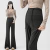 Calça de Maternidade para Outono e Inverno 2025, Novo Estilo, Forrada com Fleece, Engrossada, Calça Flare, Calça Longa de Maternidade Que Não Aperta a Barriga
