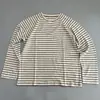 Textura de arroz pegajoso malha casual listrada de manga comprida outono novo estilo casual feminino gola redonda versátil camada base suéter suave