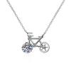 Collar de Plata Esterlina S925 con Moissanita para Mujer, Moderno, Versátil y Lindo Collar de Bicicleta, Suministro Directo de Fábrica, Modelo Celebridad de Internet al Mayoreo