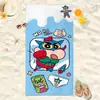 Toalha de Praia de Microfibra Estilo Ins Crayon Shin-Chan, Absorvente e Macia, Toalha de Banho Absorvente com Padrão de Desenho Animado para Dormitórios Estudantis