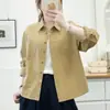 Camisa de manga larga cepillada para mujer, colección otoño/invierno 2026, tela gruesa, calidad de exportación, estilo coreano, top casual de algodón puro de alta calidad