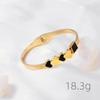 Pulsera de Acero de Titanio de Trébol de Cuatro Hojas para Mujer, Acero Inoxidable, Color Dorado, Números Romanos, Lujo Ligero Europeo y Americano, No se Desvanece, Venta al por Mayor Directa del Fabricante