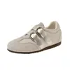Verão 2026 Nova Combinação de Cores Solado Macio Fundo Plano Feminino Respirável Couro Genuíno Sapatos de Treino Alemães Moda Retro Estilo Esportivo Sapatilhas