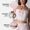 Top de tirantes estilo nuevo transfronterizo con pajarita, chaleco ultracorto para clavícula, top de rayas de encaje para chicas dulces