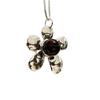 Estilo Coreano Retro Viejo Plateado Moteado Colgante de Flor Exagerado Moderno de Gama Alta Ins Cadena Larga para Mujer Cadena de Lana