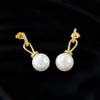 Colgante de Plata de Ley 925 Clásico y Elegante para Mujer con Perla de Imitación de Circonio Pendientes Sencillos Pendientes de Gota Transfronterizos de Fábrica Dropshipping Productos Calientes