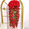 Colgante de pared personalizado de orquídea morada, decoración de enredadera de orquídea colgante, flores de seda para arreglos de boda, colgante de pared de enredadera de flores, flores artificiales de plástico
