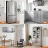 Pegatina de papel de aluminio de aluminio cepillado plateado, película engrosada para gabinetes de cocina, pegatina autoadhesiva impermeable y a prueba de aceite para renovación de refrigeradores de acero inoxidable para uso doméstico