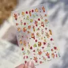 Adesivos de Unha Tomoni Relevo Folhas de Bordo de Outono Esquilo de Desenho Animado Adesivos para Unha Curta Folha Diário Pequenos Acessórios