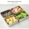 Caja de Acero Inoxidable para Conservar Frescura Grado Alimenticio Puesto Comercial Rectangular Caja de Picnic Set de Cocina Caja para Conservar Frescura