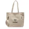 Bolso de lona para mujer, bolso tote de gran capacidad, bolso de hombro para ir al trabajo y para ir de compras, admite impresión de logo personalizada basada en tu diseño