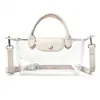 Bolso de Mano Transparente de Gelatina de PVC para Mujer, Cruzado Impermeable de un Solo Hombro, Estilo Longchamp, Bolsa Ita