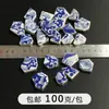 Mosaico Cerâmico Irregular de Forma Livre com Fragmentos de Pedra para Sala de Estar DIY Artesanal Patchwork Pequeno Azul e Branco