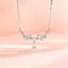Collar Espiga de Trigo de Plata Pura S999 Diosa Laurel para Mujer, Cadena Clavicular Estilo Minimalista de Lujo Ligero con Diamantes, Joyería de Plata Pura al por Mayor