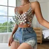 AYJ es popular en Amazon, AliExpress y Wish. Camisola de retazos acrílicos moderna sin espalda D20941