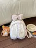 Mini Mochila Estudiantil Estilo Nuevo Versión Coreana Bolso de Doble Hombro Bolso de Doble Hombro con Borde de Encaje y Moño Mochila de Doble Hombro con Orejas de Conejo
