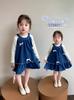 Vestido Infantil Primavera 2025 Novo Estilo Vestido de Princesa de Alça Infantil Primavera e Outono Conjunto Vestido Jeans de Bebê