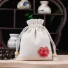 Pulseira de contas de Buda Jingang Wenwan saco de cordão de lona saco de presente de brocado saco pequeno saco de embalagem com cordão logo imprimível