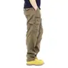 Pantalones de trabajo rectos para hombre, resistentes al desgaste y con múltiples bolsillos, de comercio exterior transfronterizo, de protección laboral, holgados y gruesos.