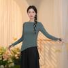 2024 Roupas de Dança Moderna para Mulheres Prática Tops de Manga Curta Clássico Chinês Corpo Roupa de Corpo para Dança Adulta Novo Estilo