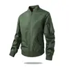 Jaqueta bomber fina de cor sólida G-stone transfronteiriça, com costela, primavera/outono, corte solto, jaqueta baseball workwear da moda