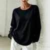 Sudadera Casual de Manga Larga para Mujer, Color Suave, Holgada, Cuello Redondo, Otoño e Invierno, Transfronteriza Europea y Americana, 2026