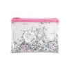 Bolsa de Almacenamiento Transparente de PVC Personalizada con Lentejuelas y Cremallera, Estuche de Lápices de Dibujos Animados, Neceser, Bolsa de Regalo Impermeable para Viaje