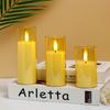 Luz de Vela Digital LED Taza Acrílica Cera Artificial Fiesta Boda Cumpleaños Confesión Luz de Vela Adornos de Atmósfera