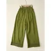 Pantalones Anchos de Cintura Alta de Verano 2026 para Mujer, Pantalones de Nueve Puntos con Adorno de Encaje, Pantalones Casuales Adelgazantes y Versátiles para Mujeres Petites, Azul Marino