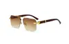 Gafas de Sol sin Marco con Borde Cortado y Patillas Florales, Protección Solar, Protección UV, Gafas para Conducir, Gafas de Sol Modernas y Versátiles