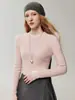 Suéter 100% cashmere puro, nova coleção outono/inverno 2026, blusa de gola alta básica feminina, doce e estilosa, corte justo e que valoriza a silhueta
