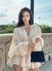 Vestido Estilo Lujuria Pura Francesa con Cintura Ceñida y Dobladillo Asimétrico, Falda Plisada Elegante y de Alta Gama para Mujer, Nuevo Estilo de Primavera y Otoño