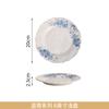 Plato de Cerámica Floral Retro Shang En Camelia Azul Hogar Plato de Cena de Alto Valor Plato para Té de la Tarde Color Bajo Cubierta Plato de Postre