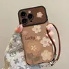 Cordón de Flor para Pintura al Óleo Adecuado para Funda de Teléfono Móvil Apple 16 14Promax Maillard 15 Cepillado 13 Silicona Ventana Grande