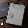 2026 Novo Suéter Masculino de Gola Redonda para Outono e Inverno Camisa Casual de Cashmere Camada Base