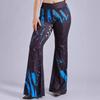 Pantalones acampanados con estampado de bandera americana para mujer, transfronterizos europeos y americanos, material fino, pantalones adelgazantes para mujer, en stock