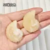 Contas grandes de concha do mar 32x40mm com furos horizontais para colares, brincos, bolsas e acessórios DIY