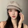 Venta Directa de Fábrica Boina Retro Sombrero Octagonal para Mujer, Primavera y Verano, Favorecedor para Caras Cuadradas y Redondas, Sombrero de Artista que Hace que la Cara Parezca Más Pequeña