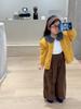 2025 Ropa Nueva de Otoño para Niños Estilo Coreano Ropa para Niños Estilo Retro para Niñas Suéter Cardigan de Cuello Redondo Suéter de Color Puro