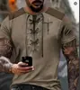 Camiseta de Verão Masculina Manga Curta Camarão Transfronteiriço TEMU Nova Marca de Moda Top Estampado da Moda Gola Redonda Falsa Peça Dupla