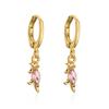 Aogu Suministro Transfronterizo Nicho Pendientes Lindos Cobre Oro 18K Circonita Serie Dinosaurio Pendientes para Mujer