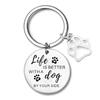 Transfronteiriço Amazon Hot Pet Dog Comemorativo Aço Inoxidável Laser Logo Chaveiro Pet Pingente Oco Garra de Pé
