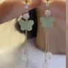 Pendientes de mariposa antiguos con gancho para la oreja, elegantes y largos, combinables con todo, con borlas, estilo vintage, 2024