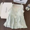 Pijama con copas incorporadas para mujer, estilo fino de verano, algodón nube, conjunto de camisola y shorts, dulce casual, ropa de casa femenina, se puede usar para salir