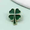 Broche de Metal Criativo Trevo de Quatro Folhas da Sorte para Bolsa Casaco Decoração Fixa Acessório Simples Versátil Broche Atacado
